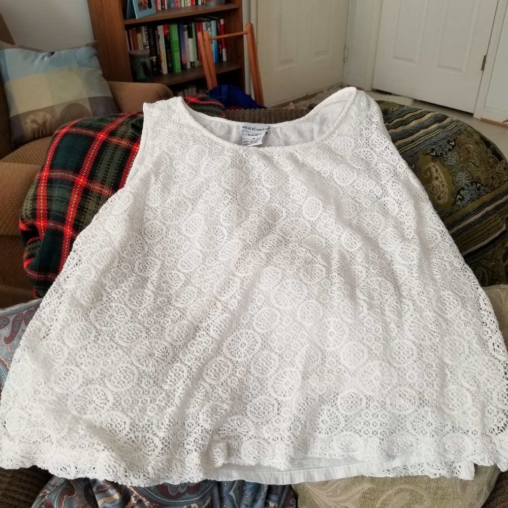 Size 16 Jessica London Sleeveless Ivory Lace Top
